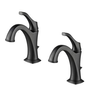 Kraus KBF-1201MB-2PK Pack Of (2) Arlo 1.2 Gpm Single Hole Bathroom Faucet With Pop-Up Drain Assembly in Matte Black