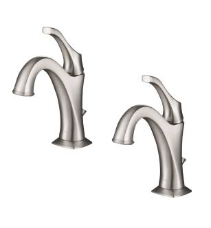 Kraus KBF-1201SFS-2PK Pack Of (2) Arlo 1.2 Gpm Single Hole Bathroom Faucet With Pop-Up Drain Assembly in Spot Free Brushed Nickel