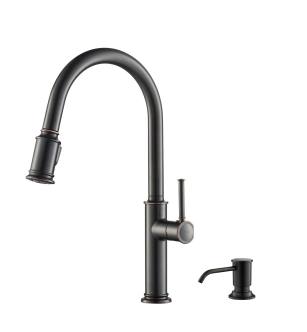 Kraus KPF-1680ORB-KSD-80ORB Sellette 1.8 Gpm Single Hole Pull Down Kitchen Faucet - Includes Soap Dispenser in Oil Rubbed Bronze