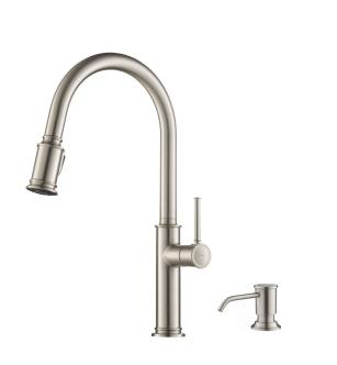 Kraus KPF-1680SFS-KSD-80SFS Sellette 1.8 Gpm Single Hole Pull Down Kitchen Faucet - Includes Soap Dispenser in Spot Free Stainless Steel