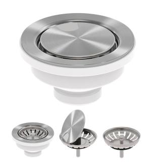 Kraus ST-4 Kitchen Sink Basket Strainer With Cover in Stainless Steel