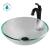 Kraus C-GV-100-12MM-1200MB Arlo & Glass 16-1/2" Glass Vessel Bathroom Sink With 1.2 Gpm Deck Mounted Bathroom Faucet And Pop-Up Drain Assembly in Matte Black