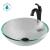 Kraus C-GV-100-12MM-1200ORB Arlo & Glass 16-1/2" Glass Vessel Bathroom Sink With 1.2 Gpm Deck Mounted Bathroom Faucet And Pop-Up Drain Assembly in Oil Rubbed Bronze