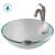 Kraus C-GV-100-12MM-1200SFS Arlo & Glass 16-1/2" Glass Vessel Bathroom Sink With 1.2 Gpm Deck Mounted Bathroom Faucet And Pop-Up Drain Assembly in Spot-Free Stainless Steel