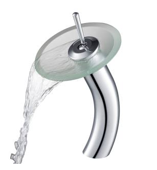 Kraus KGW-1700CH-FR Waterfall Single Hole Vessel Bathroom Faucet in Chrome