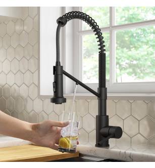 Kraus FS-1000-KFF-1610SFS Bolden 1.8 Gpm Single Hole Pre-Rinse Kitchen Faucet With Integrated Filter Faucet And 2-Stage Filtration System in Spot-Free Stainless Steel
