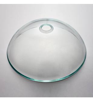 Kraus GV-100-SN 16-1/2" Clear Glass Vessel Bathroom Sink - Includes Pop-Up Drain And Mounting Ring in Satin Nickel