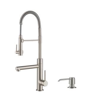 Kraus KPF-1603SFS-KSD-32SFS Artec 1.8 Gpm Single Hole Pre-Rinse Pull Out Kitchen Faucet - Includes Soap Dispenser in Spot Free Stainless Steel