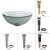 Kraus GV-101-14-AB 14" Clear Glass Vessel Bathroom Sink - Includes Pop-Up Drain And Mounting Ring in Antique Brass