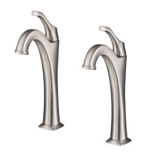 Kraus KVF-1200SFS-2PK Pack Of (2) Arlo 1.2 Gpm Vessel Single Hole Bathroom Faucet With Pop-Up Drain Assembly in Spot Free Brushed Nickel