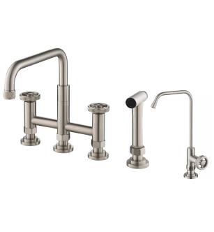 Kraus KPF-3125-FF-101SFS Urbix 1.8 Gpm Widespread Bridge Kitchen Faucet With Water Filter Faucet And Side Spray in Spot Free Stainless Steel