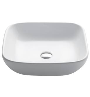 Kraus KCV-127-BN Elavo 18-1/8" Ceramic Vessel Bathroom Sink in White-Brushed Nickel