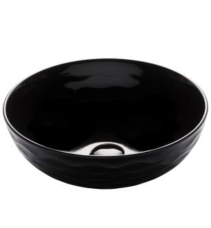 Kraus KCV-200GBL Viva 16-1/2" Circular Vitreous China Vessel Bathrrom Sink - Less Overflow in Black