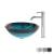 Kraus C-GV-399-19mm-1007CH Bathroom Combo - 17" Ladon Glass Vessel Bathroom Sink With Vessel Faucet, Pop-Up Drain And Mounting Ring in Chrome