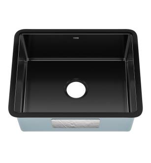 Kraus KE1US21GBL Pintura 21" Undermount Porcelain Enameled Steel Single Bowl Kitchen Sink - Glossy in Glossy Black