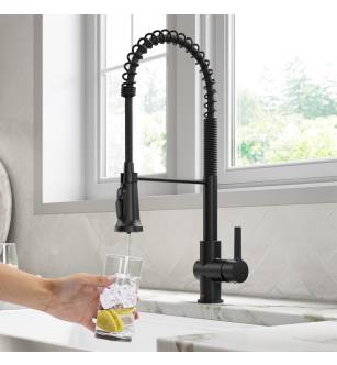 Kraus FS-1000-KFF-1691SFS Britt 1.8 Gpm Single Hole Pre-Rinse Kitchen Faucet With Integrated Filter Faucet And 2-Stage Filtration System in Spot-Free Stainless Steel