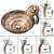 Kraus C-GV-651-12mm-10AB Bathroom Combo - 16-1/2" Ares Glass Vessel Bathroom Sink With Vessel Faucet, Pop-Up Drain, And Mounting Ring in Antique Brass