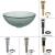 Kraus GV-101FR-14-AB 14" Frosted Glass Vessel Bathroom Sink - Includes Pop-Up Drain And Mounting Ring in Antique Brass