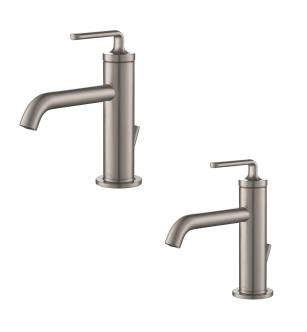 Kraus KBF-1221SFS-2PK Pack Of (2) Ramus 1.2 Gpm Single Hole Bathroom Faucet With Pop-Up Drain Assembly in Spot Free Stainless Steel
