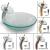 Kraus C-GV-101FR-12mm-10AB Bathroom Combo - 16-1/2" Frosted Glass Vessel Bathroom Sink With Vessel Faucet, Pop-Up Drain, And Mounting Ring in Antique Brass