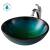 Kraus C-GV-391-19MM-1200MB Arlo & Glass 17" Glass Vessel Bathroom Sink With 1.2 Gpm Deck Mounted Bathroom Faucet And Pop-Up Drain Assembly in Matte Black