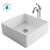 Kraus C-KCV-120-1200CH Elavo And Arlo 15" Vitreous China Vessel Bathroom Sink With 1.2 Gpm Deck Mounted Bathroom Faucet And Pop-Up Drain Assembly in Chrome