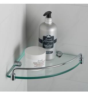 Kraus KEA-18846CH Elie 9" Brass And Glass Bathroom Shelf in Chrome