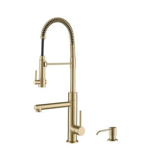 Kraus KPF-1603-KSD-53SFACB Artec Pro 1.8 Gpm 2-Function Commercial Style Pre-Rinse Kitchen Faucet With Soap Dispenser in Spot Free Antique Champagne Bronze