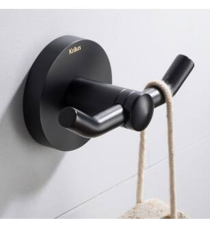 Kraus KEA-18802MB Elie Double Robe Hook in Matte Black