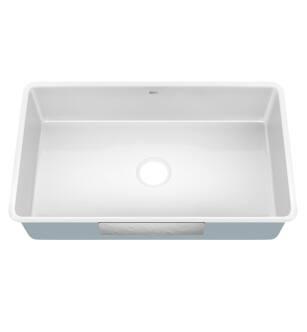 Kraus KE1US32GWH Pintura 32" Undermount Porcelain Enameled Steel Single Bowl Kitchen Sink - Glossy in Glossy White
