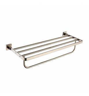 Kraus KEA-14442CH Aura 24" Solid Brass Towel Rack With Bottom Towel Bar in Chrome