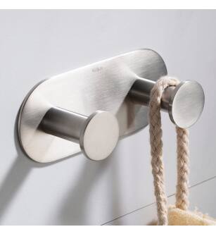 Kraus KEA-18803BN Elie Double Robe Hook Rack in Brushed Nickel