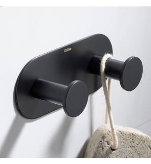 Kraus KEA-18803MB Elie Double Robe Hook Rack in Matte Black