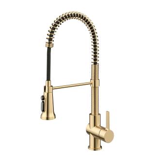 Kraus KFF-1691BG 2-In-1 Commercial Style Pull-Down Single Handle Water Filter Kitchen Faucet For Reverse Osmosis Or Water Filtration System in Brushed Gold