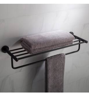 Kraus KEA-18842MB Elie 24" Brass Towel Rack in Matte Black