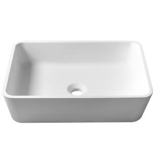 Kraus KSV-2MW Natura 20" Solid Surface Stone Composite Vessel Bathroom Sink in Matte White