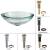 Kraus GV-150-19mm-AB 17" Clear Glass Vessel Bathroom Sink - Includes Pop-Up Drain And Mounting Ring in Antique Brass