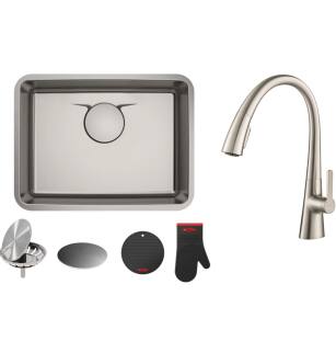 Kraus KD1US33-KPF-1673 Kitchen Combo - Dex 32-7/8" Undermount Single Basin Sink With Nolen Pull-Down Spray Kitchen Faucet in Spot-Free Stainless Steel