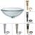 Kraus GV-101-19mm-AB 17" Clear Glass Vessel Bathroom Sink - Includes Pop-Up Drain And Mounting Ring in Antique Brass