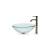 Kraus C-GV-101-12mm-1007SN 16-1/2" Clear Glass Vessel Bathroom Sink With Vessel Faucet, Pop-Up Drain, And Mounting Ring in Satin Nickel