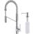 Kraus KPF-2631-KSD-53CH Oletto Pull-Down Spray Kitchen Faucet With Dual Function Spray Head - Includes Soap Dispenser And Escutcheon Plate in Chrome