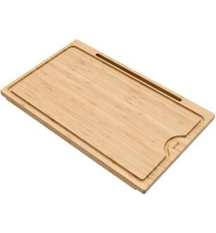 Kraus KCBT-103BB Solid Bamboo Cutting Board With Mobile Device Holder For Standard Kitchen Sink Or Countertop 19 1/2" X 12" in Bamboo