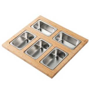 Kraus KSC-1005BB Kore Stainless Steel Prep Bowls With Board For Workstation Sink in Stainless Steel