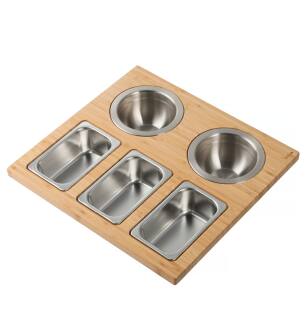 Kraus KSC-1006BB Kore Stainless Steel Prep Bowls With Board For Workstation Sink in Stainless Steel