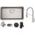 Kraus KD1US33-KPF-1610SS Kitchen Combo - Dex 32-7/8" Single Basin Stainless Steel Undermount Kitchen Sink With Bolden 18" Pre-Rinse Kitchen Faucet in Stainless Steel