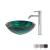 Kraus C-GV-391-19mm-1007CH Bathroom Combo - 17" Nei Glass Vessel Bathroom Sink With Vessel Faucet, Pop-Up Drain And Mounting Ring in Chrome