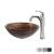 Kraus C-GV-398-19mm-1005ORB Bathroom Combo - 17" Gaia Glass Vessel Bathroom Sink With Vessel Faucet, Pop-Up Drain And Mounting Ring in Oil Rubbed Bronze