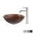 Kraus C-GV-398-19mm-1007CH Bathroom Combo - 17" Gaia Glass Vessel Bathroom Sink With Vessel Faucet, Pop-Up Drain And Mounting Ring in Chrome