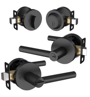 Mega Handles 850020756544 Ronn Entry and Deadbolt Combo in Matte Black