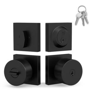 Mega Handles 652569233711-2 Suana Master 1 Entry and Deadbolt Combo in Matte Black